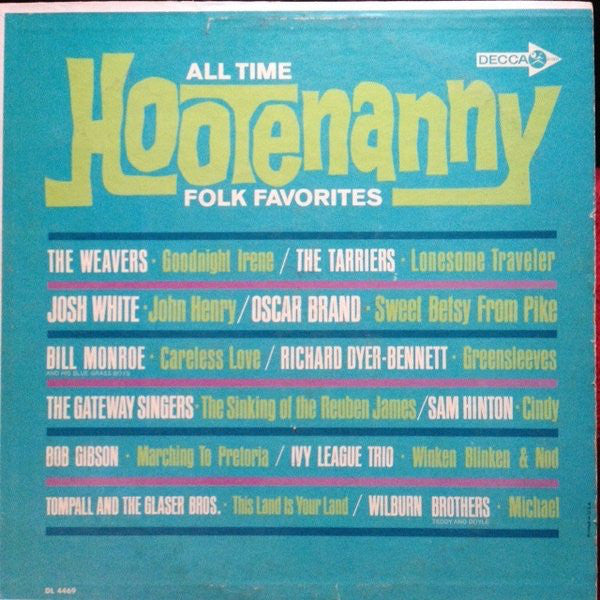Various - All Time Hootenanny Folk Favourites - Used Vinyl Record