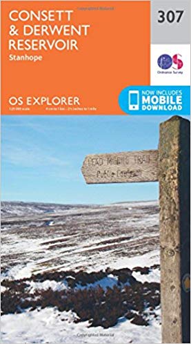 Ordnance Survey - Consett and Derwent Reservoir : 307 - New Sheet map