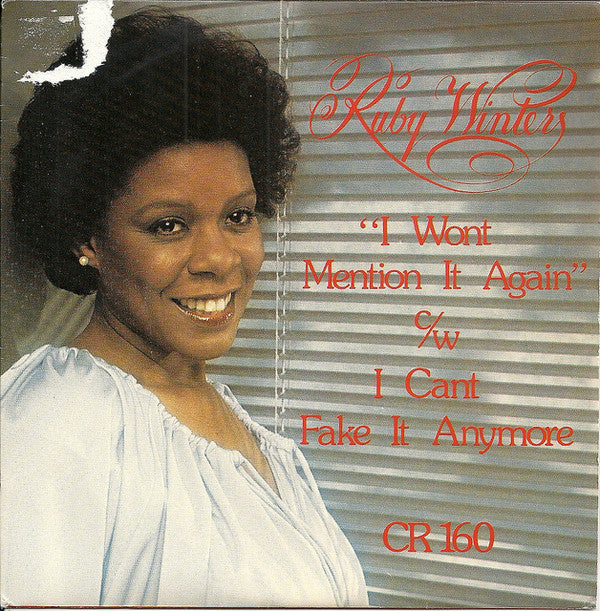 Ruby Winters - I Won't Mention It Again - Used Vinyl Record 7"