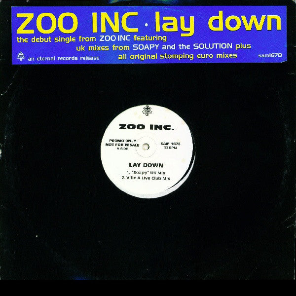 Zoo Inc. - Lay Down - Used Vinyl Record 12"
