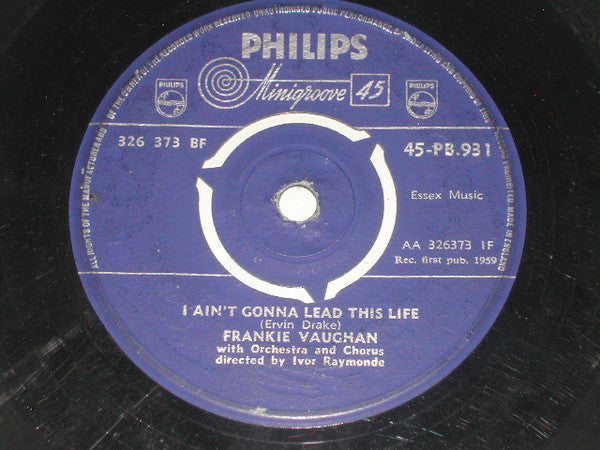 Frankie Vaughan - I Ain't Gonna Lead This Life / Walkin' Tall - Used