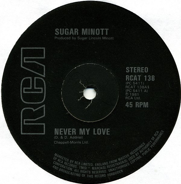 Sugar Minott - Never My Love - Used Vinyl Record 12"