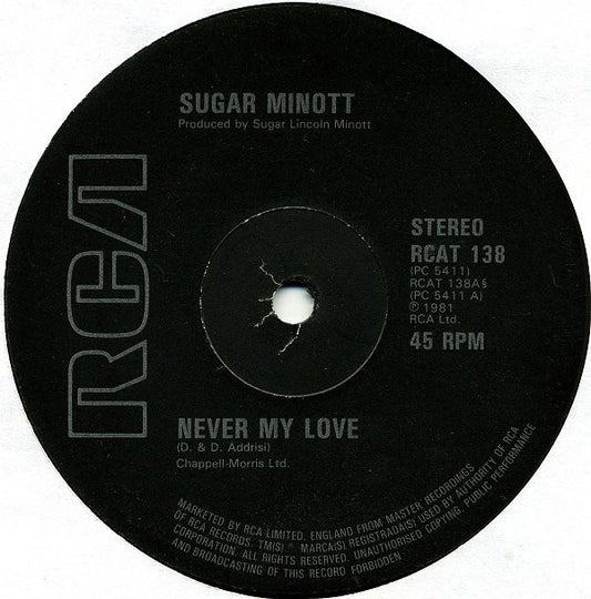 Sugar Minott - Never My Love - Used Vinyl Record 12"