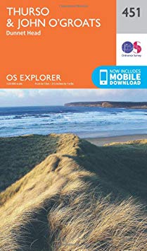 Ordnance Survey - Thurso and John O&#39;Groats : 451 - New Sheet map