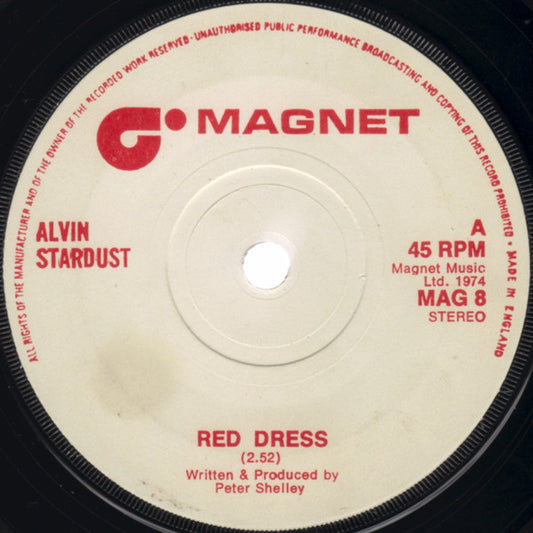 Alvin Stardust - Red Dress - Used Vinyl Record 7"