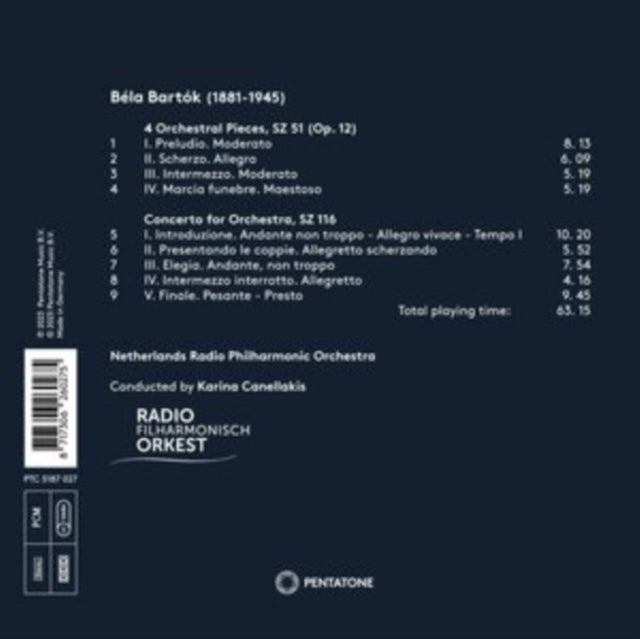 NETHERLANDS RADIO PH - BARTOK - CONCERTO FOR ORCHESTR - CD