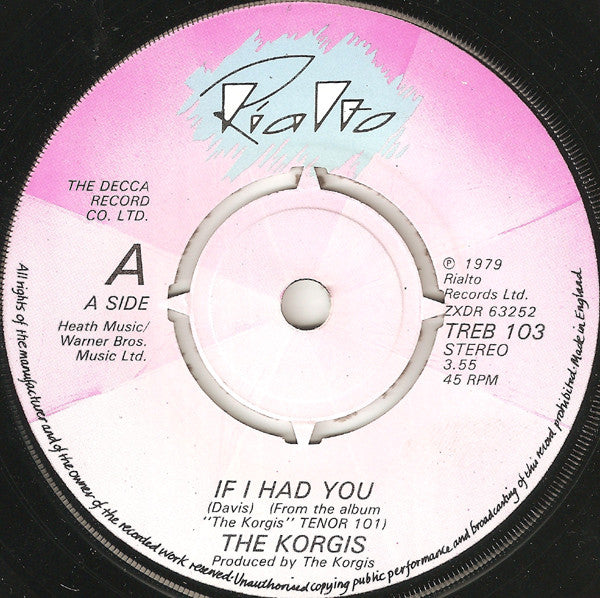 Korgis - If I Had You - Used Vinyl Record 7"