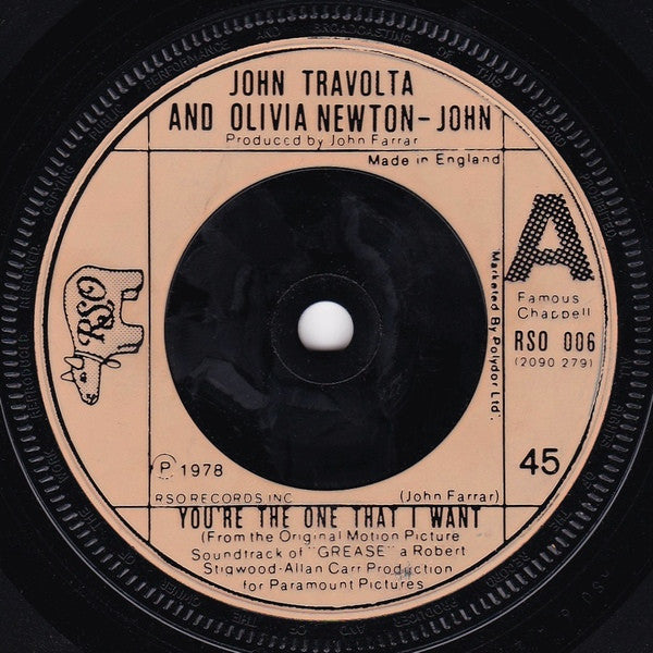 John Travolta - You're The One That I Want - Used Vinyl Record 7"