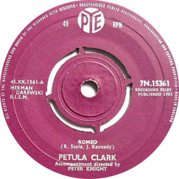 Petula Clark - Romeo - Used Vinyl Record 7"