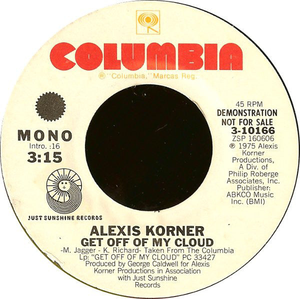 Alexis Korner - Get Off Of My Cloud - Used Vinyl Record 7"