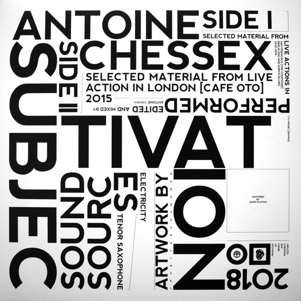 Antoine Chessex - Subjectivation - Vinyl Record