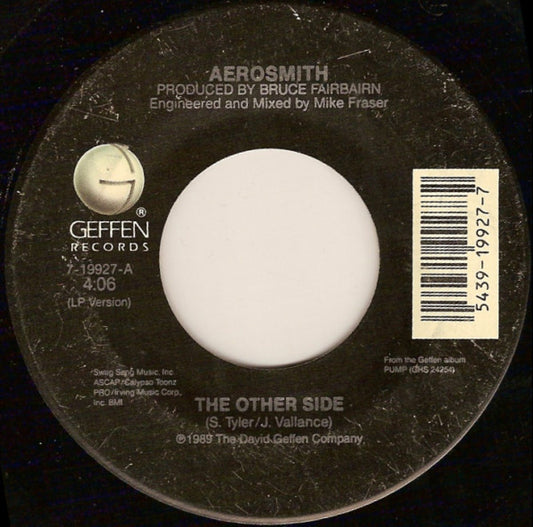 Aerosmith - Other Side - Used Vinyl Record 7"