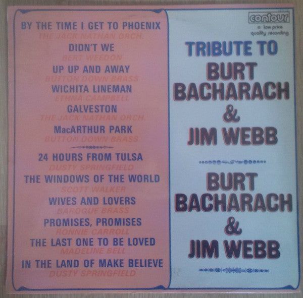 Various - Tribute To Burt Bacharach & Jim Webb - Used Vinyl Record