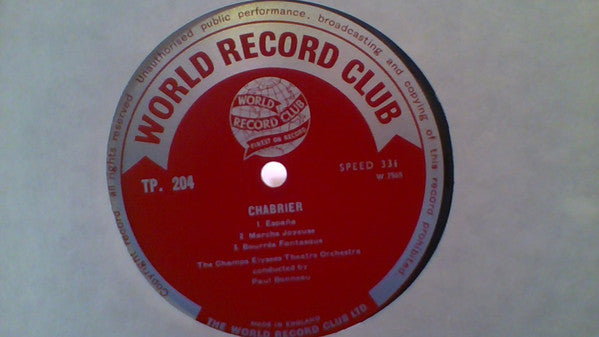 Emmanuel Chabrier - Espana - Used Vinyl Record