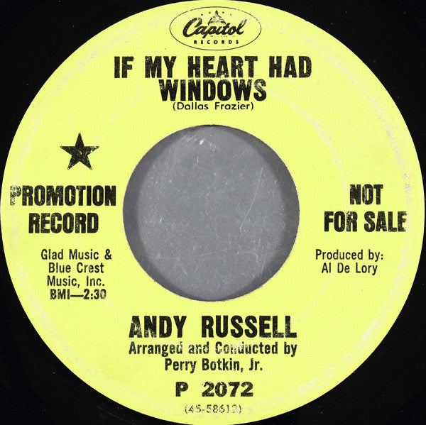 Andy Russell - If My Heart Had Windows - Used Vinyl Record 7"