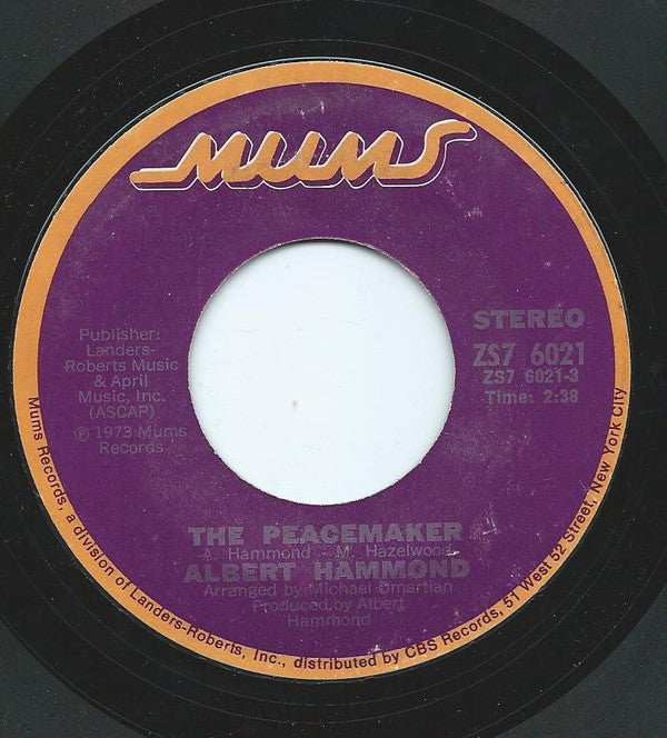 Albert Hammond - Peacemaker - Used Vinyl Record 7"
