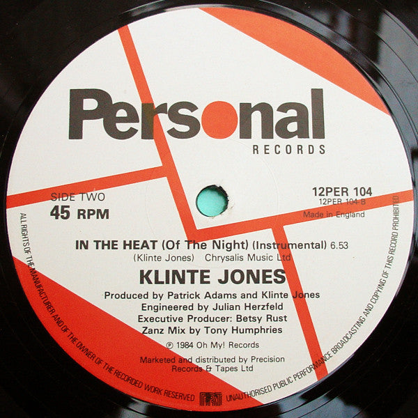 Klinte Jones - In The Heat (Of The Night) - Used Vinyl Record 12"