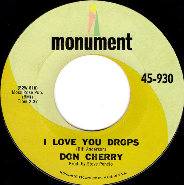 Don Cherry - I Love You Drops - Used Vinyl Record 7"