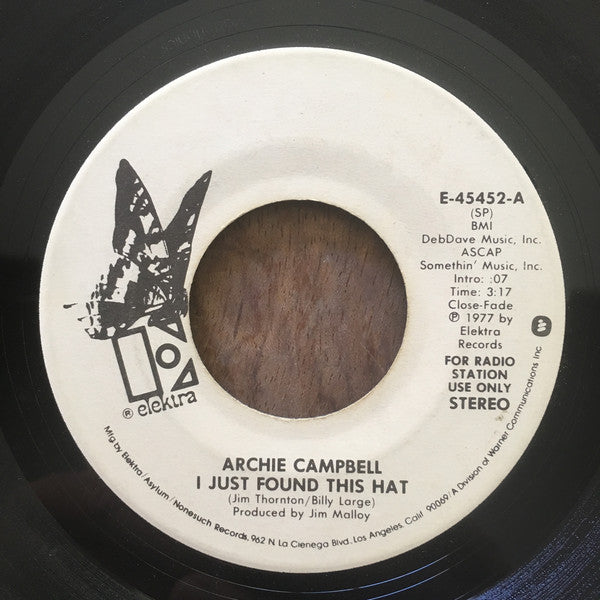 Archie Campbell - I Just Found This Hat - Used Vinyl Record 7