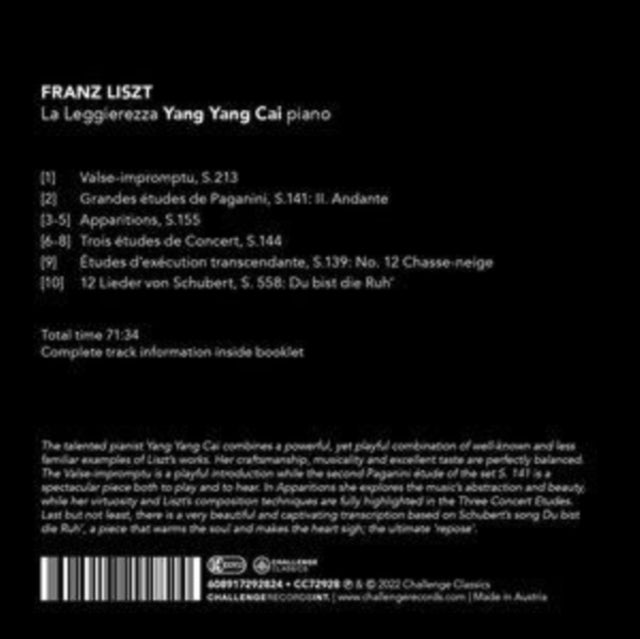 Yang Yang Cai - La Leggierezza CD - CD