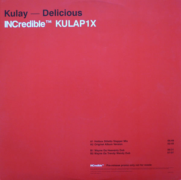 Kulay - Delicious - Used Vinyl Record 12"