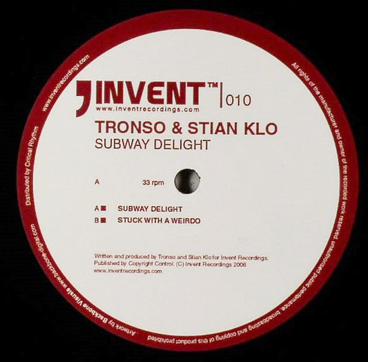 Tronso & Stian Klo - Stuck With A Weirdo / Subway Delight - New Vinyl