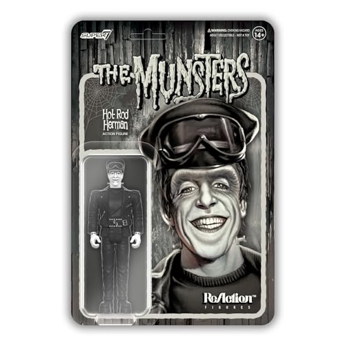 MUNSTERS - Reaction Figures Wave 3 - Hot Rod Herman (Grayscale) - New