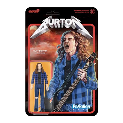 CLIFF BURTON - Reaction Figures -  (Flannel Shirt) - New Figurine