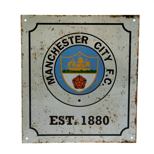 Manchester City FC - Retro Logo Sign - New Metal Signs