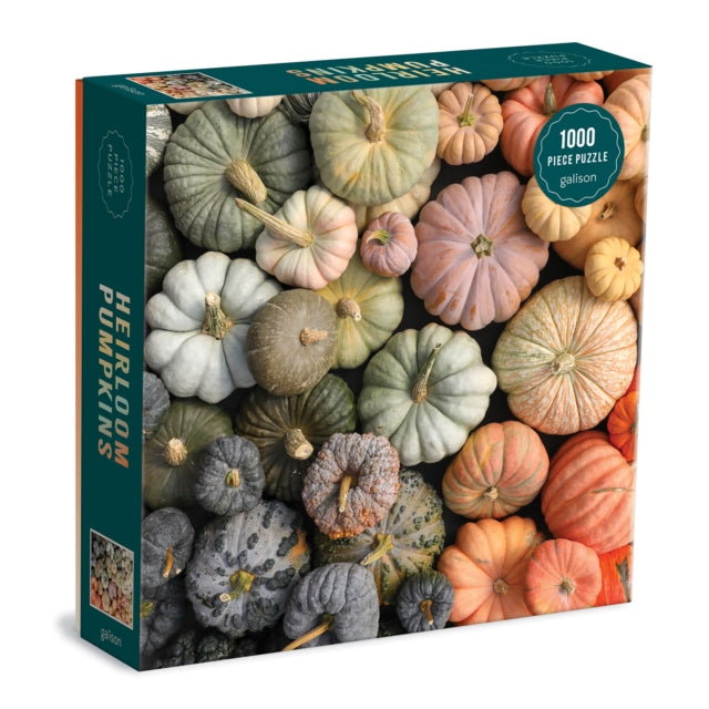 Galison - Heirloom Pumpkins 1000 Piece Puzzle in Square Box - New Jigs