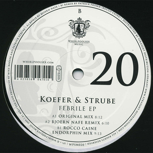 Koefer & Strube - Febrile EP - New Vinyl Record 12"