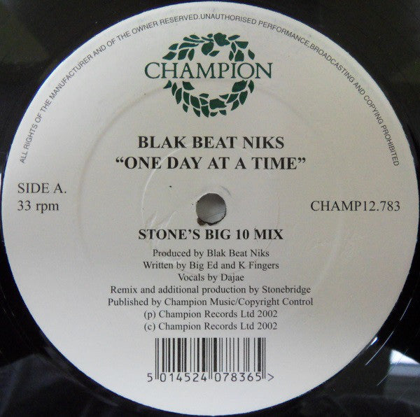 Blak Beat Niks - One Day At A Time - Used Vinyl Record 12"