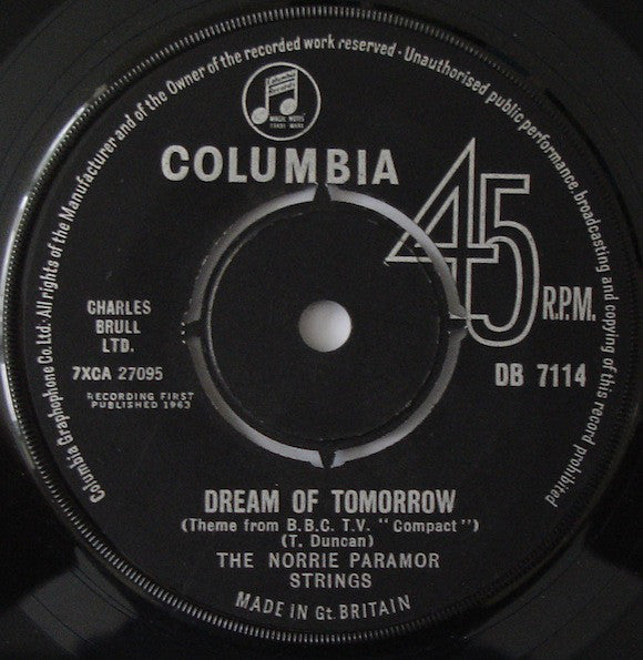 Norrie Paramor Strin - Dream Of Tomorrow - Used Vinyl Record 7"