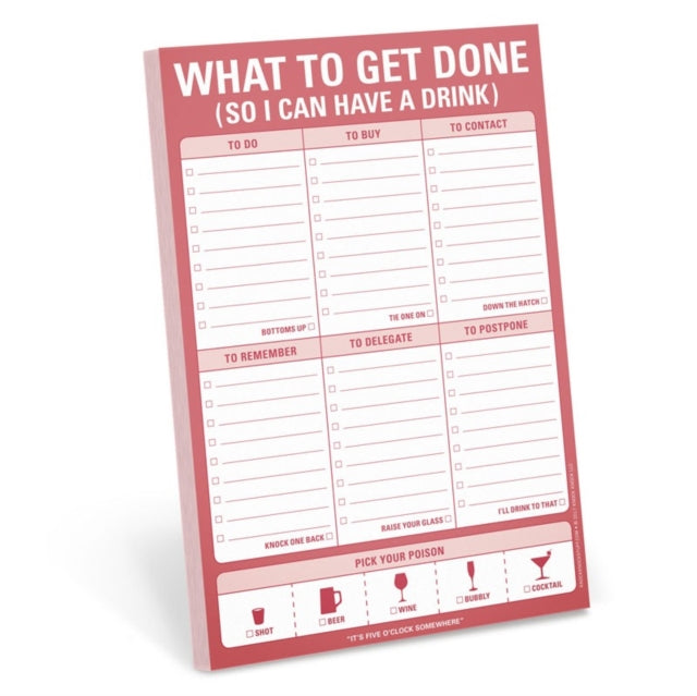 Knock Knock What to Get Done (So I Can Have A Drink) Pad - Stickers