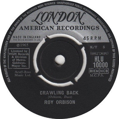 Roy Orbison - Crawling Back - Used Vinyl Record 7"