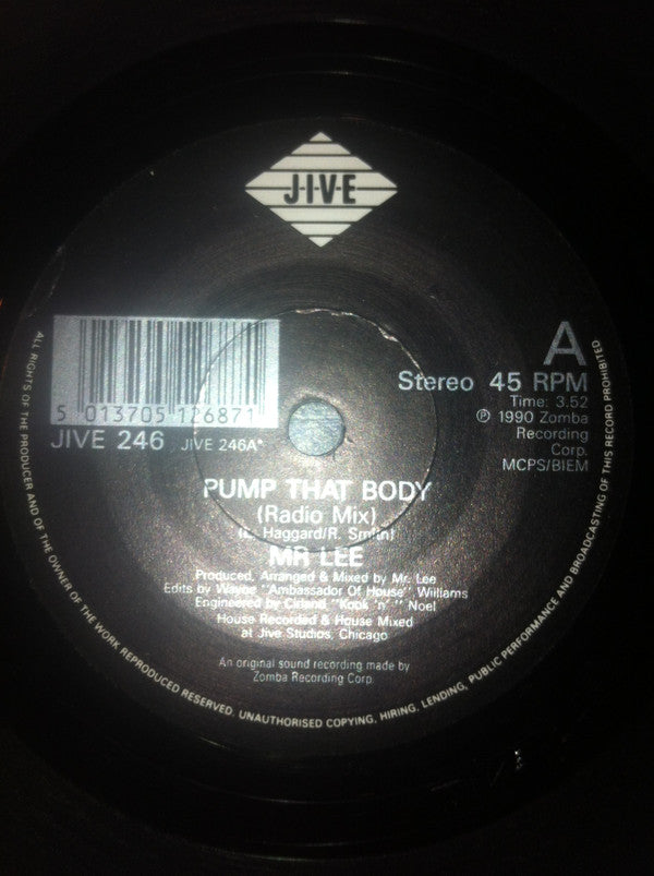 Mr. Lee - Pump That Body - Used Vinyl Record 7"