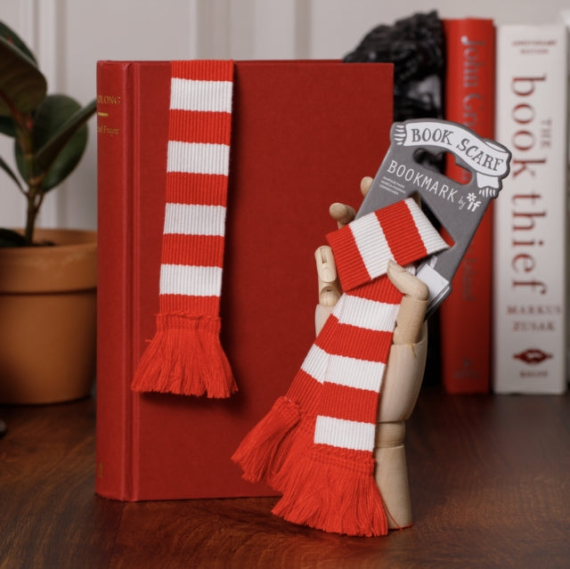 Book Scarf Bookmark - Red & White - New Paperback