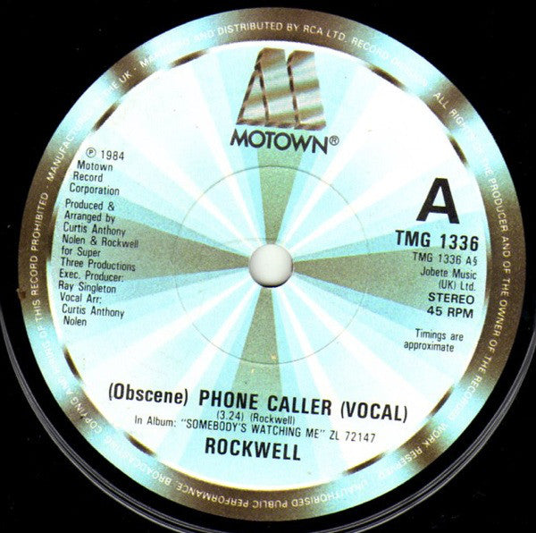 Rockwell - (Obscene) Phone Caller (Vocal) - Used Vinyl Record 7"