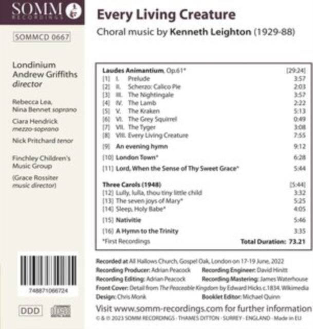 LONDINIUM; REBECCA L - KENNETH LEIGHTON EVERY LIVING - CD
