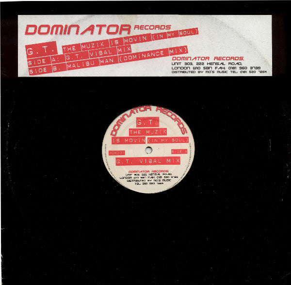 G.T. - Muzik Is Movin' (In My Soul) - Used Vinyl Record 12"
