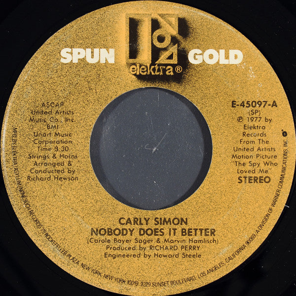 Carly Simon - Nobody Does It Better - Used Vinyl Record 7"