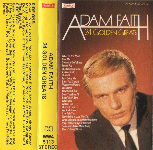 Adam Faith - 24 Golden Greats - Used Cassette