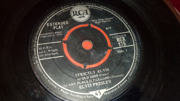 Elvis Presley - Strictly Elvis - Used Vinyl Record 7"