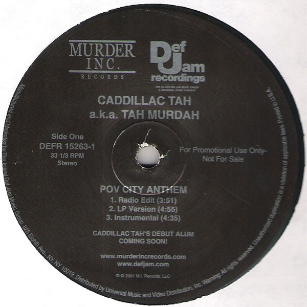 Caddillac Tah - Pov City Anthem / You Lose - Used Vinyl Recor