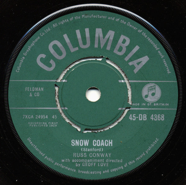 Russ Conway - Snow Coach - Used Vinyl Record 7"