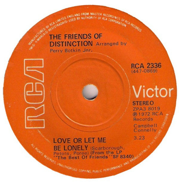 Friends Of Distincti - Love Or Let Me Be Lonely - Used Vinyl Record 7