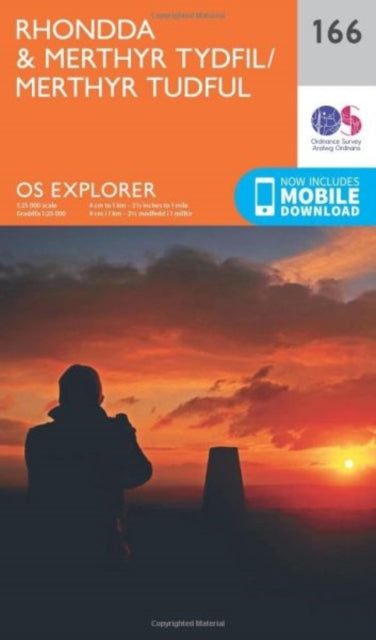 Ordnance Survey - Rhondda and Merthyr Tydfil : 166 - New Sheet map