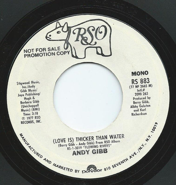 Andy Gibb - (Love Is) Thicker Than Water - Used Vinyl Record