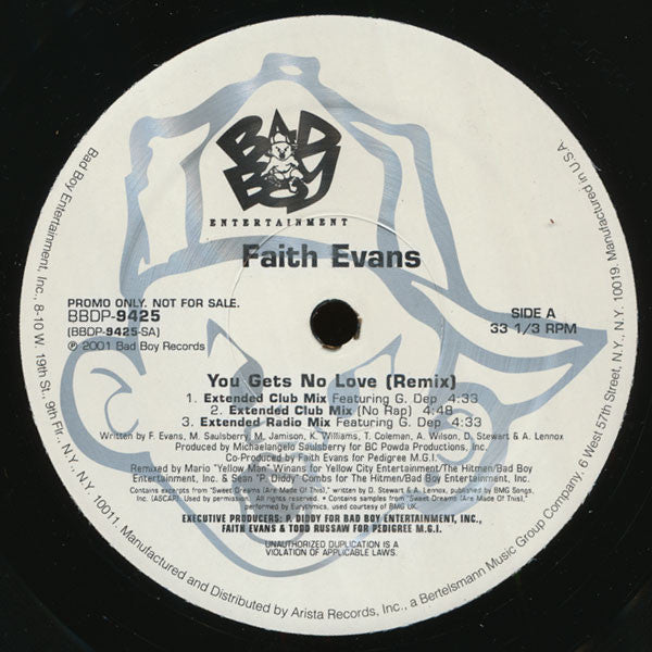 Faith Evans - You Gets No Love (Remix) / I Love You - Used V