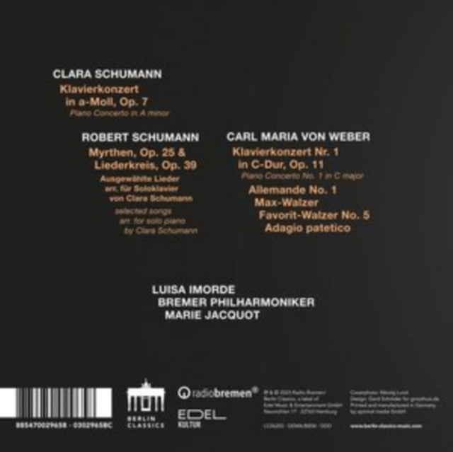 LUISA / BREMER PH IM - C. SCHUMANN / C.M. WEBER PIANO - CD